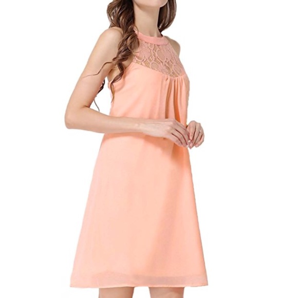 Lace  Loose Casual Mini Chiffon Dress - Picture 3 of 8